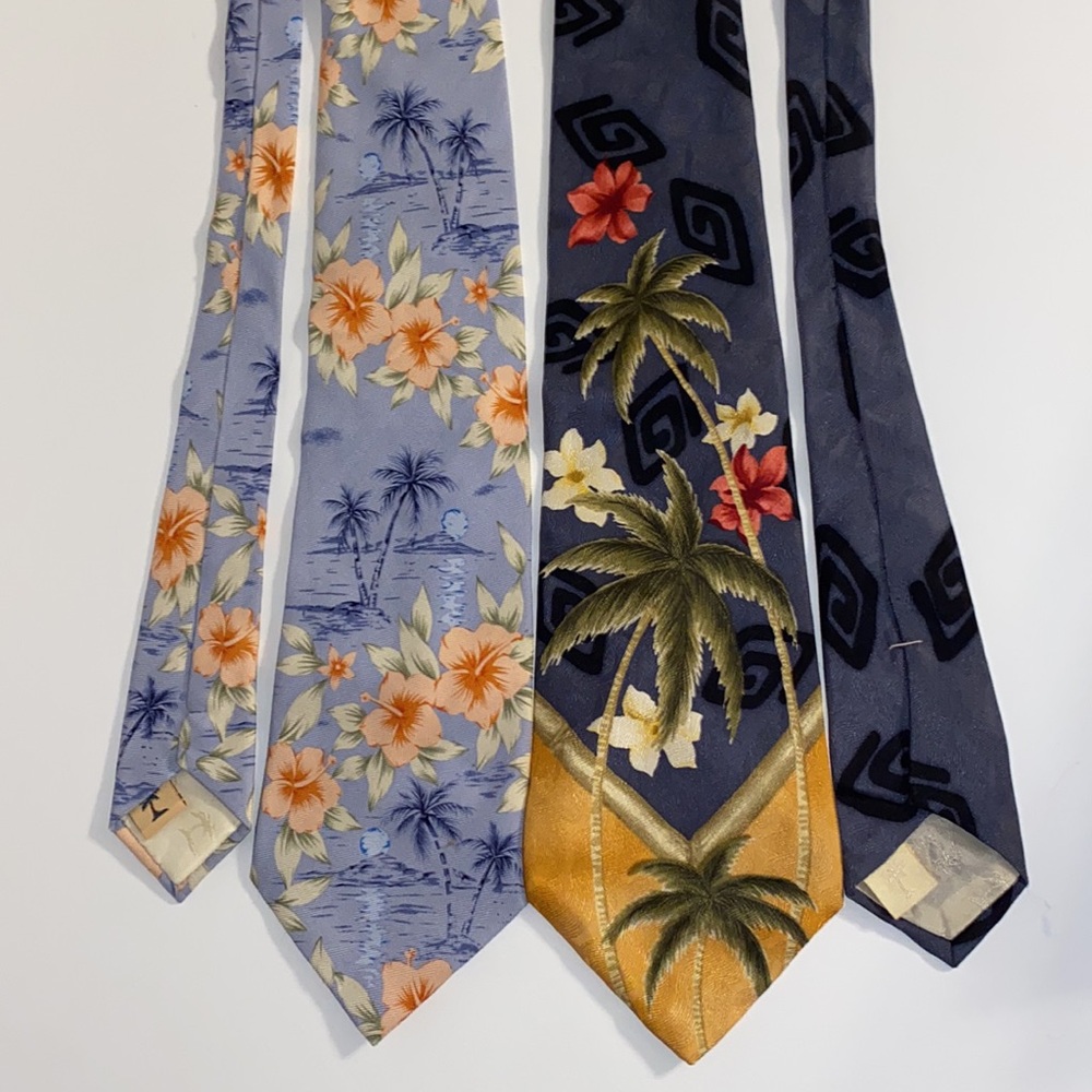 2 Tommy Bahama Ties: 100% silk.
